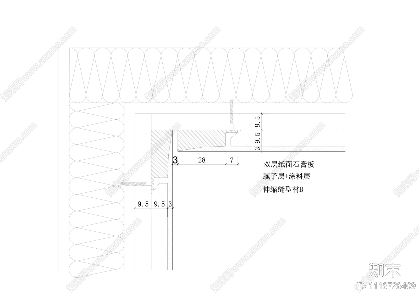 乳胶漆阴角节点施工图cad施工图下载【ID:1118728409】