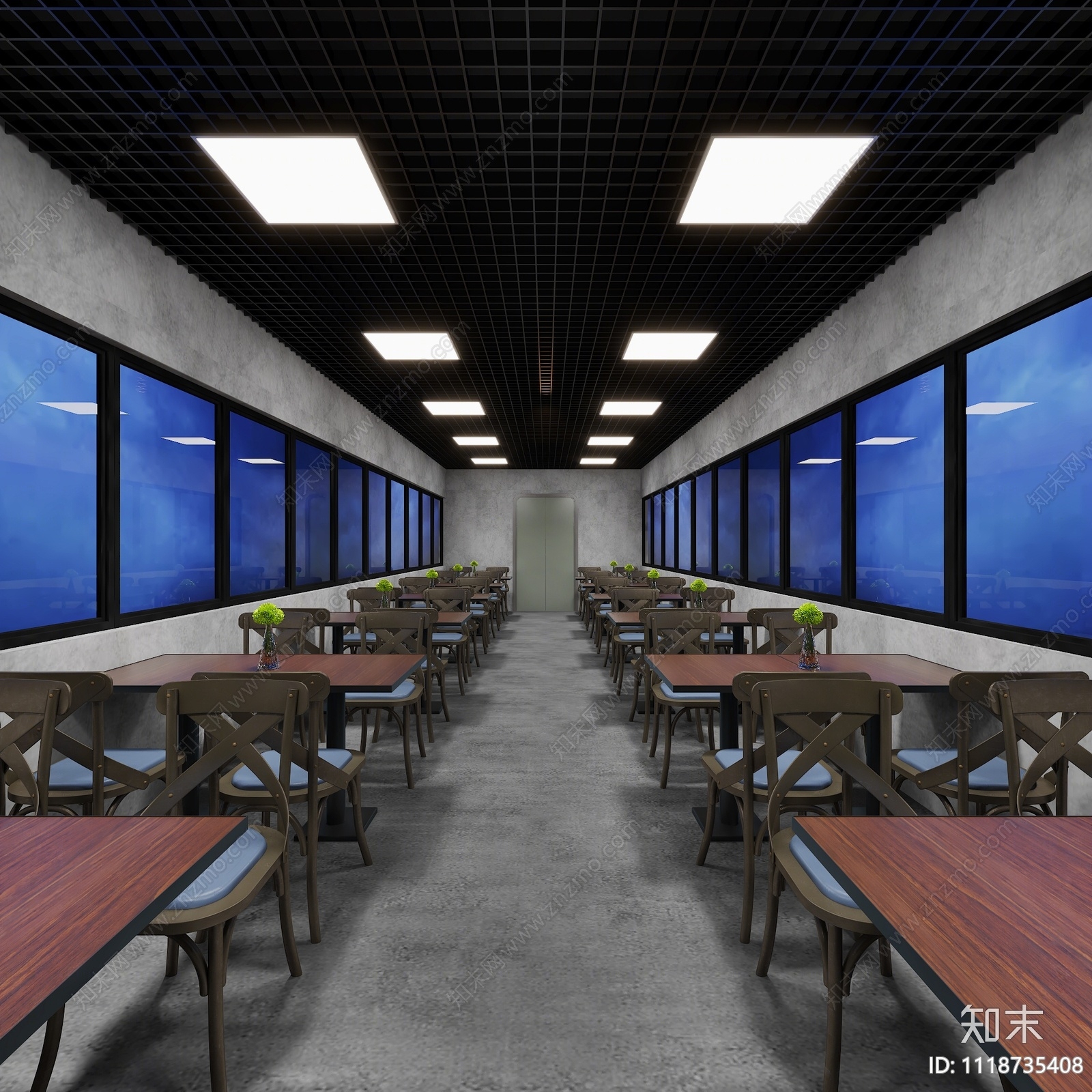 工业风车厢餐厅3D模型下载【ID:1118735408】