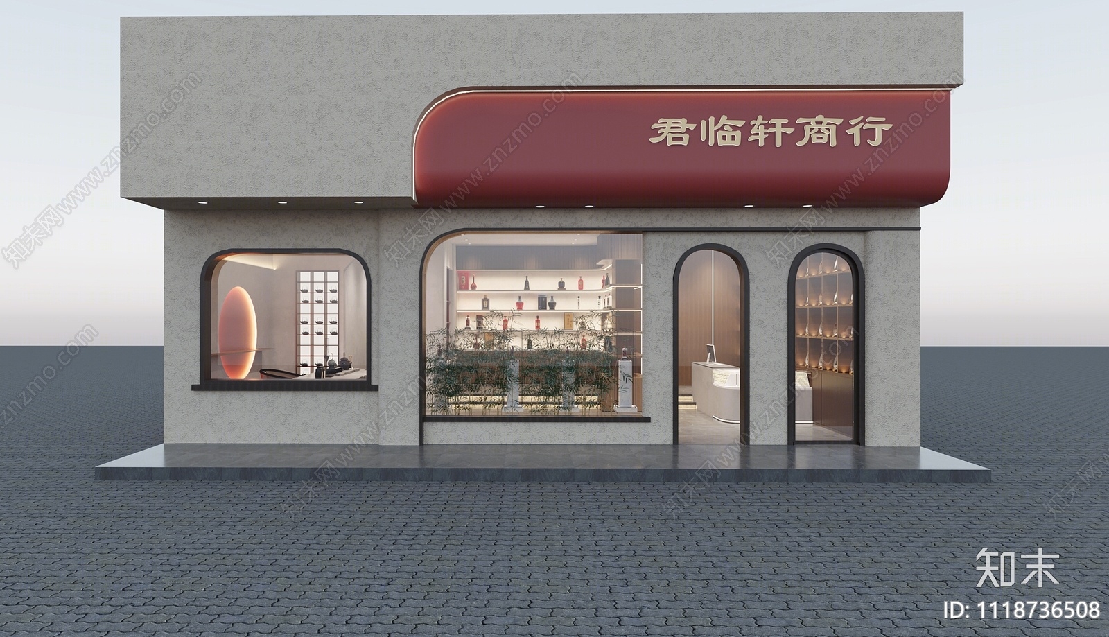 侘寂烟酒店3D模型下载【ID:1118736508】