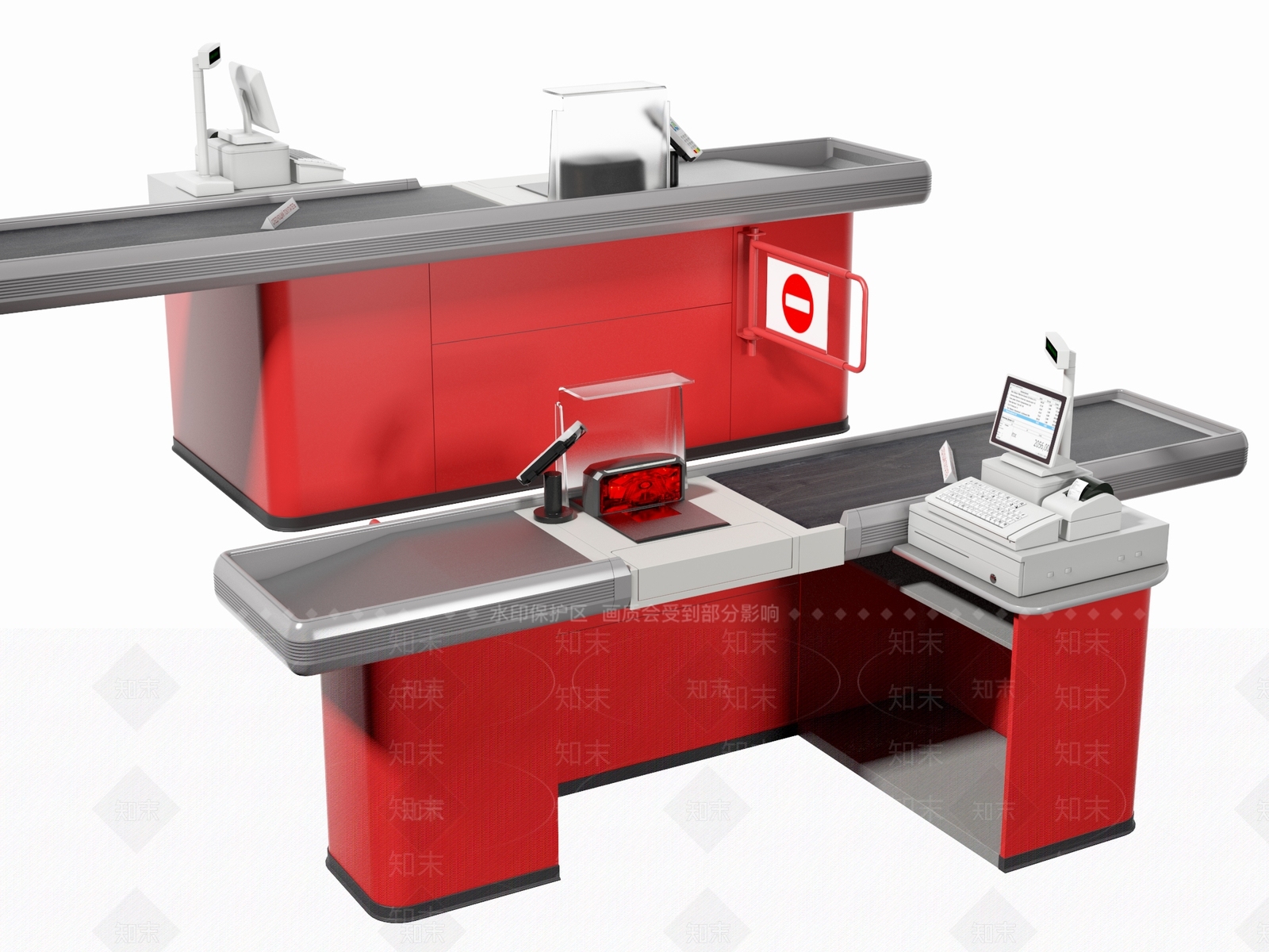 现代超市收银台3D模型下载【ID:1118738220】