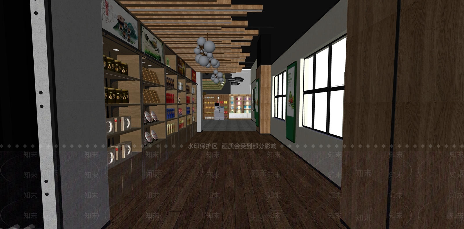 现代超市SU模型下载【ID:1118739446】