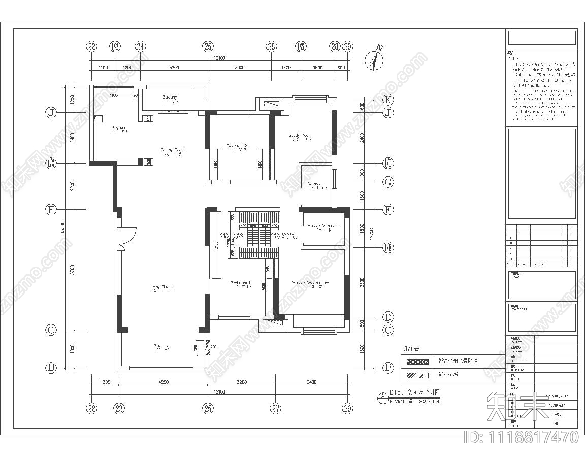 轻奢风室内家装空间设计施工图cad施工图下载【ID:1118817470】