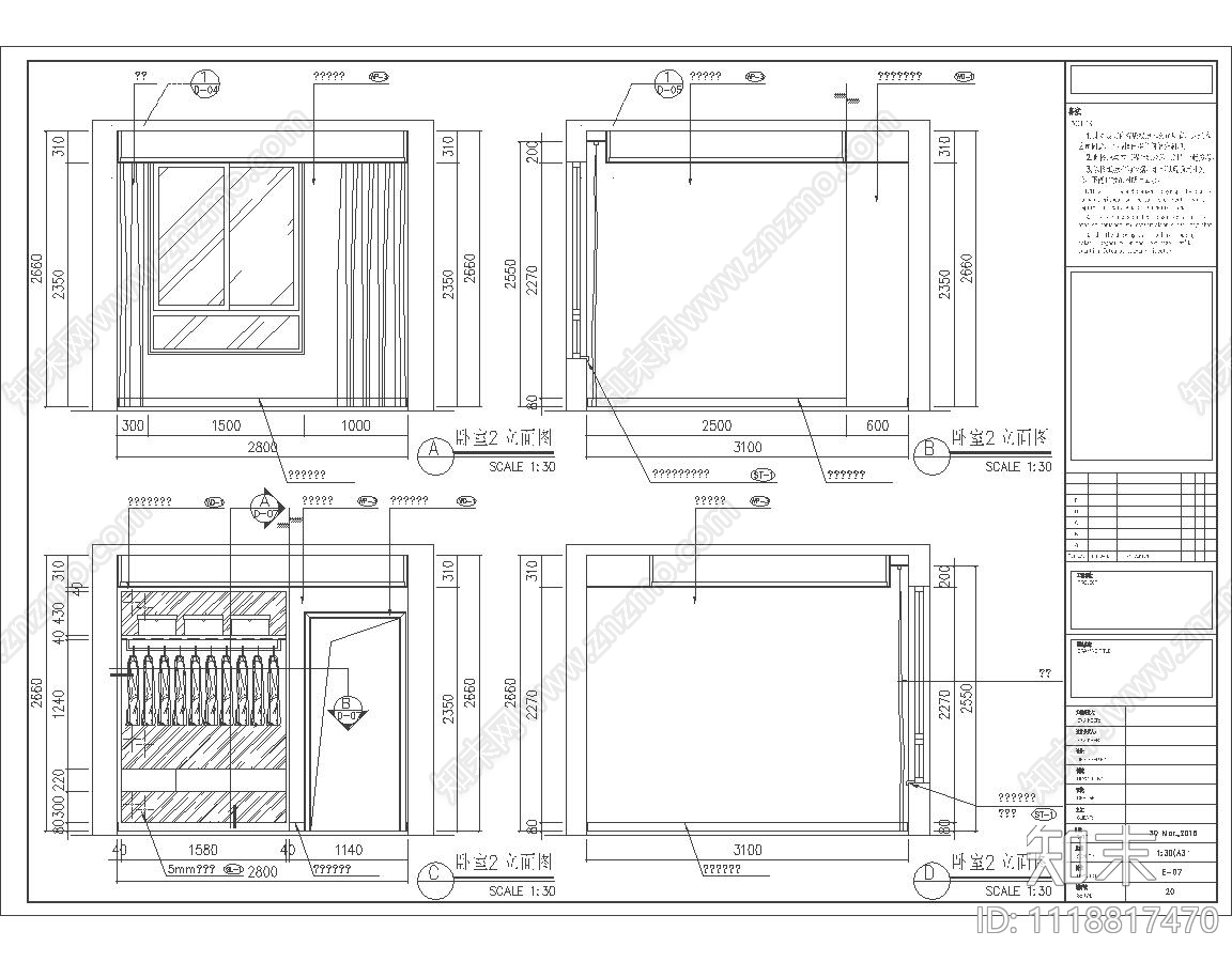 轻奢风室内家装空间设计施工图cad施工图下载【ID:1118817470】