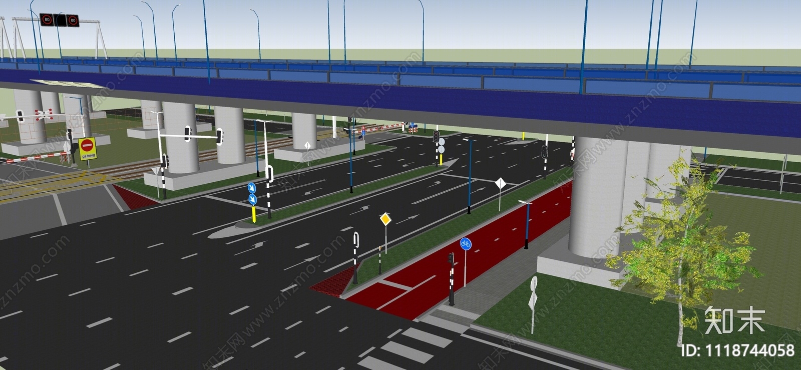 现代道路SU模型下载【ID:1118744058】