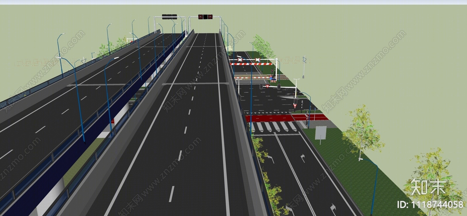 现代道路SU模型下载【ID:1118744058】