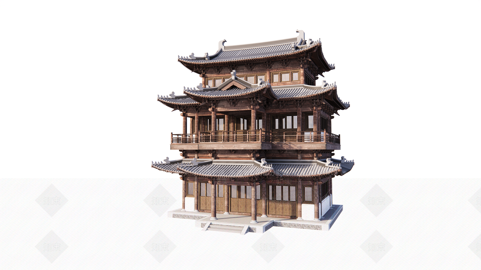 古建筑SU模型精品下载_SketchUp模型_知末网