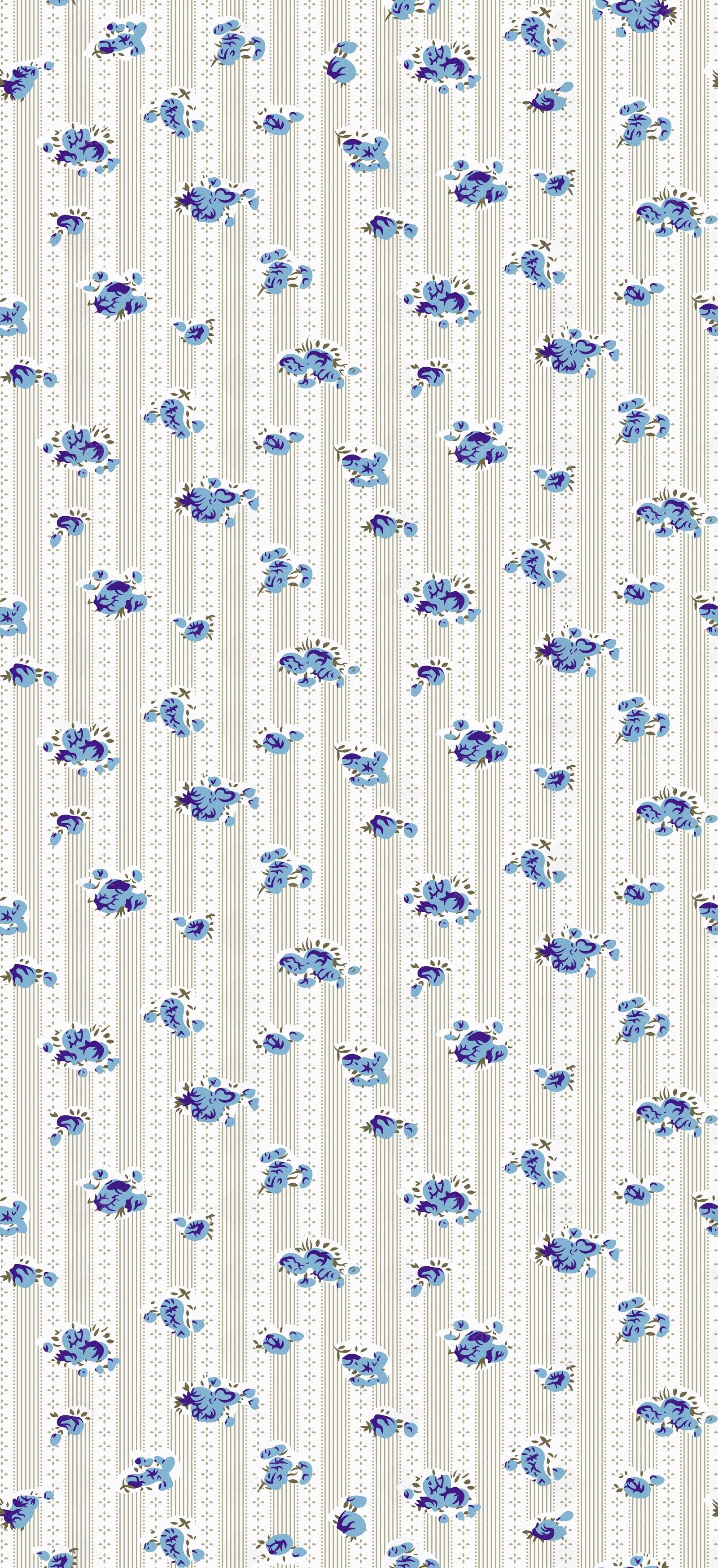 欧式蓝色碎花壁纸贴图下载【ID:1118748309】