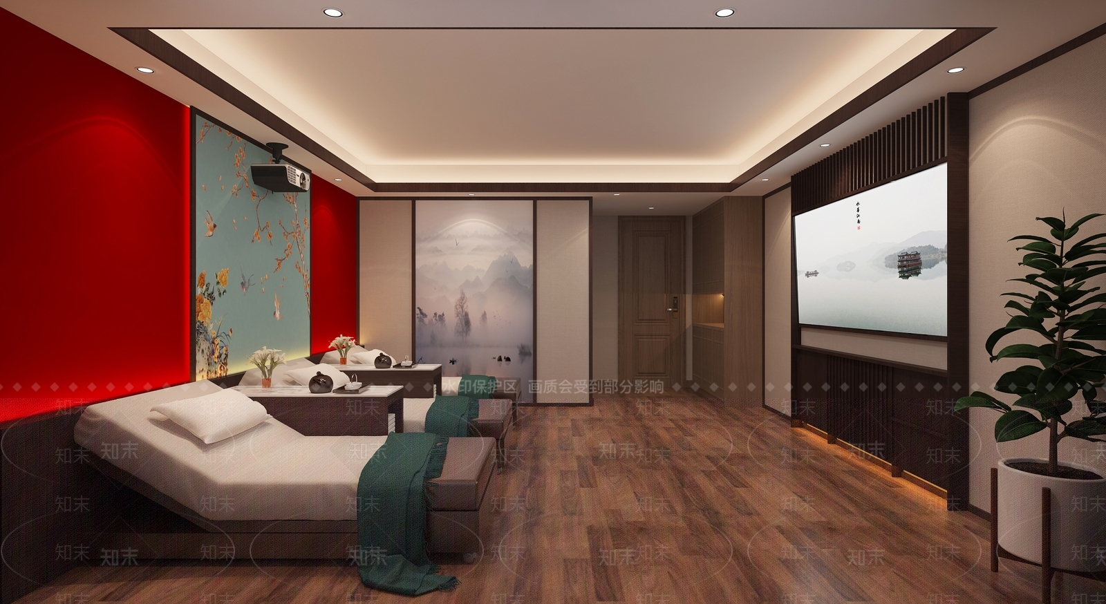 新中式spa养生店包间3D模型下载【ID:1118752119】