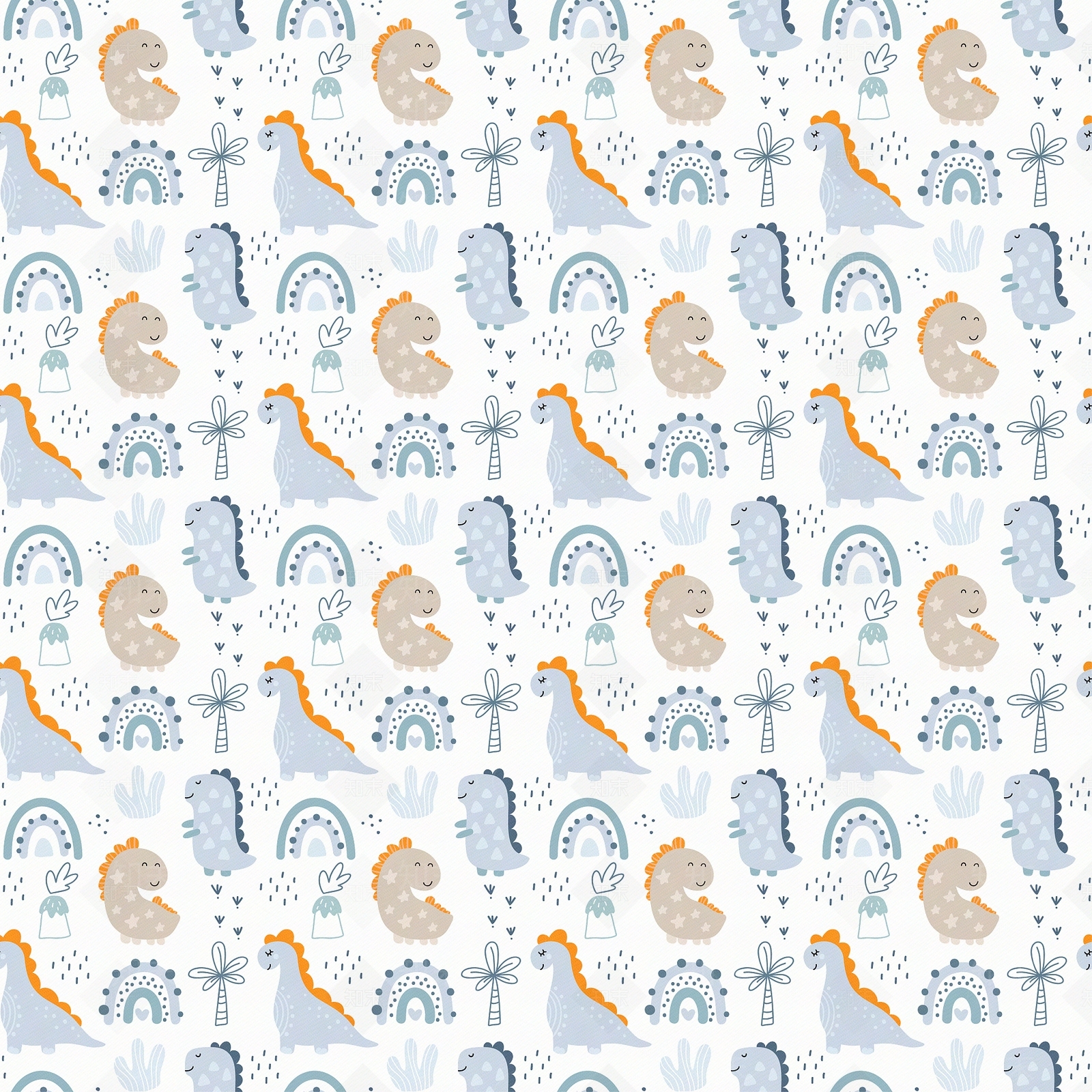 浅色系可爱恐龙壁纸贴图下载【ID:1118757722】