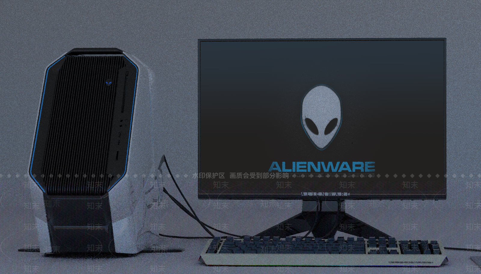 外星人牌台式电脑SU模型下载【ID:1118768008】