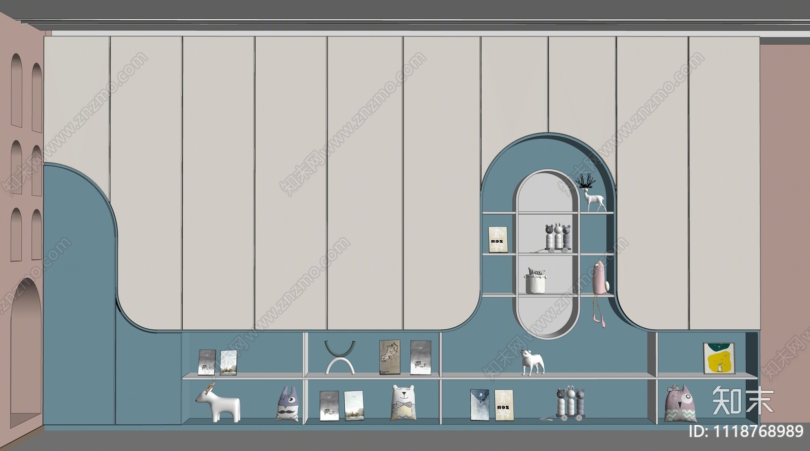 现代儿童储物柜SU模型下载【ID:1118768989】
