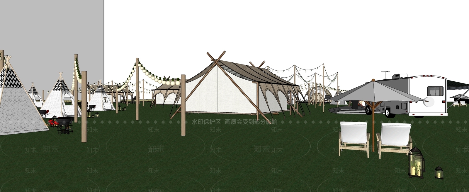 露营帐篷SU模型下载【ID:1118788251】
