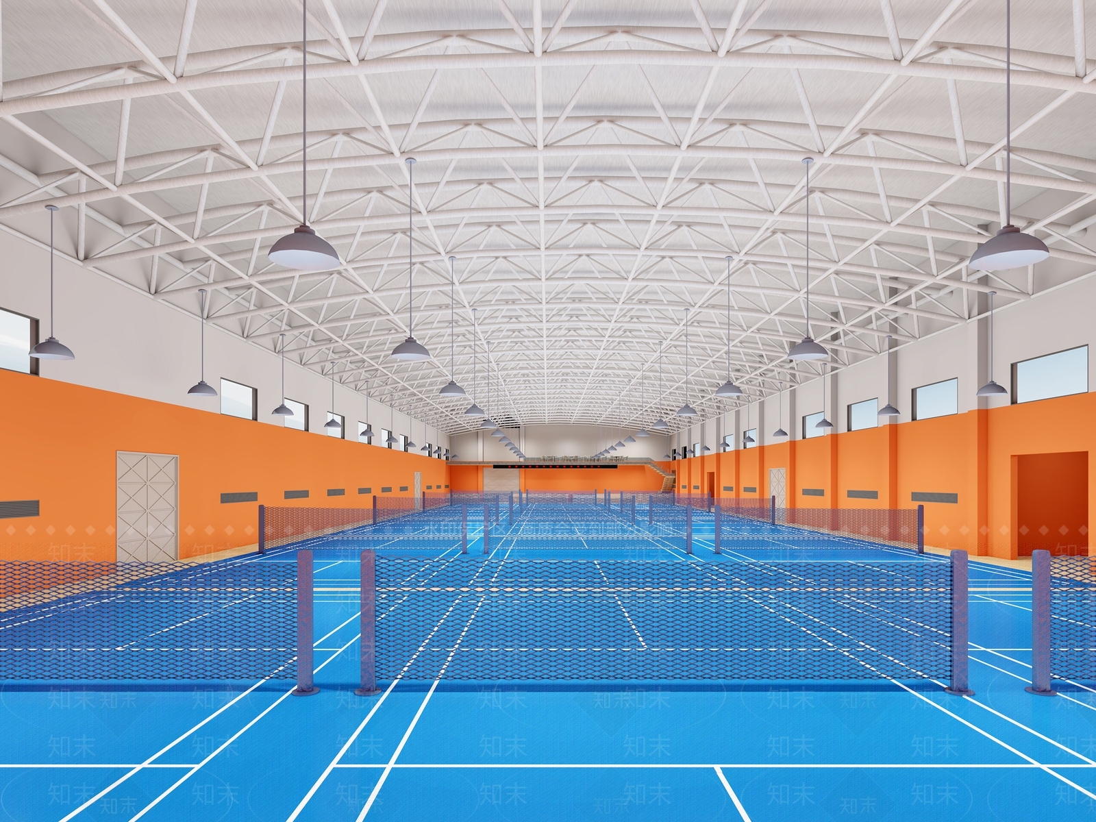 现代羽毛球场3D模型下载【ID:1118797437】