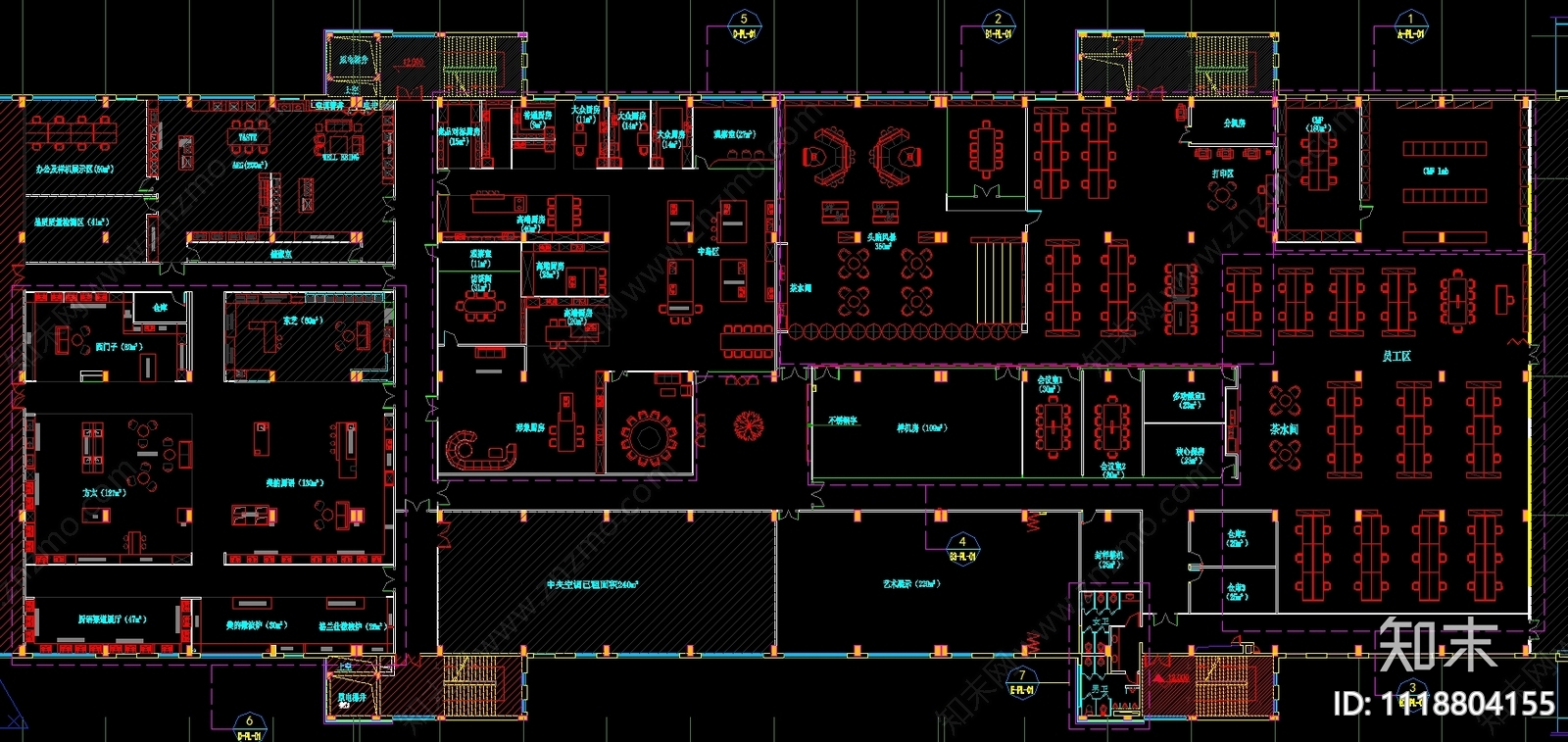佛山美的创新展厅设计平面图施工图下载【ID:1118804155】