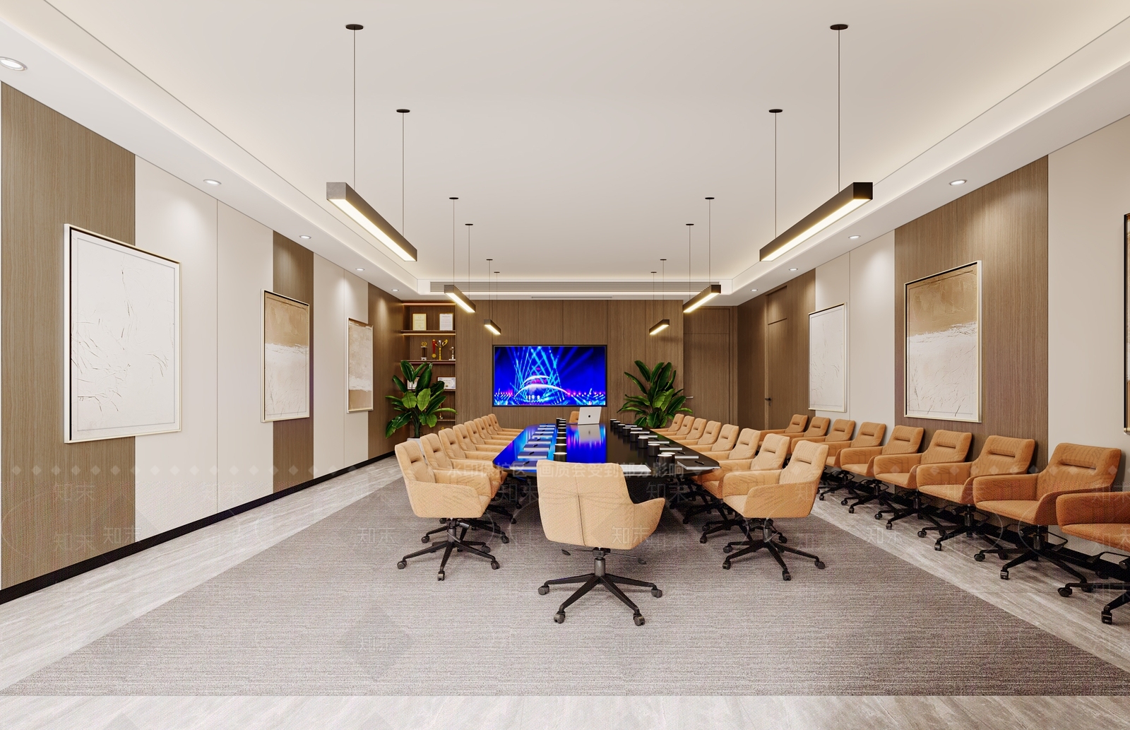 现代会议室3D模型下载【ID:1118807225】_知末3d模型网
