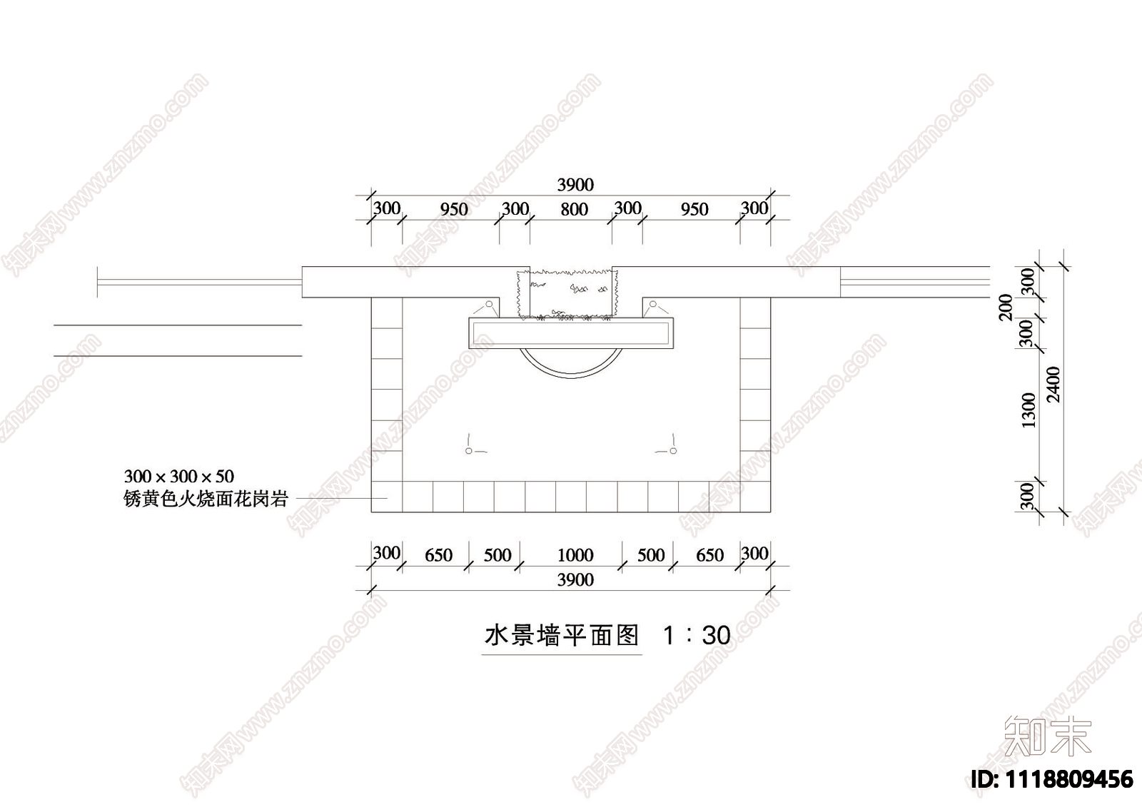 水景墙平面图建筑cad详图施工图施工图下载【ID:1118809456】