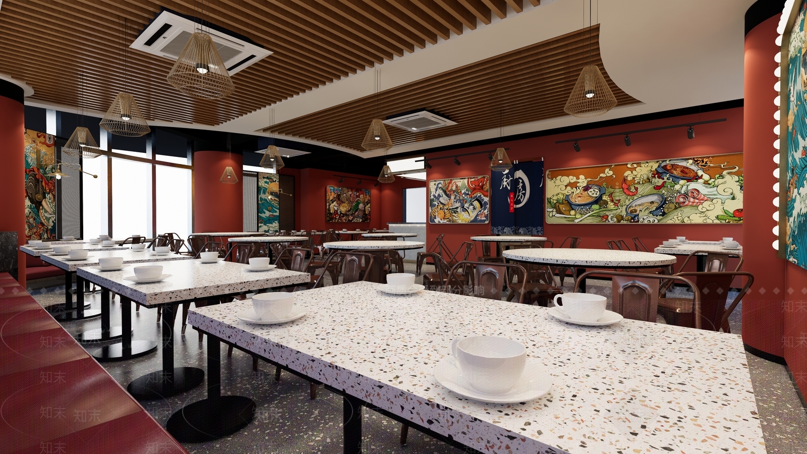 现代火锅店SU模型下载【ID:1118824613】