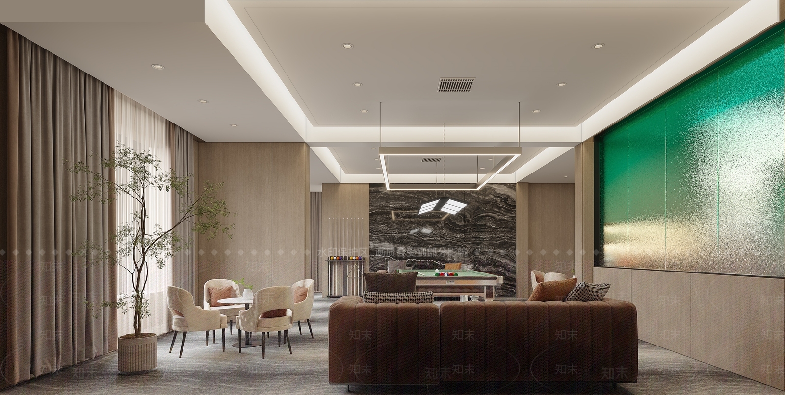 现代台球室包厢3D模型下载【ID:1118823744】