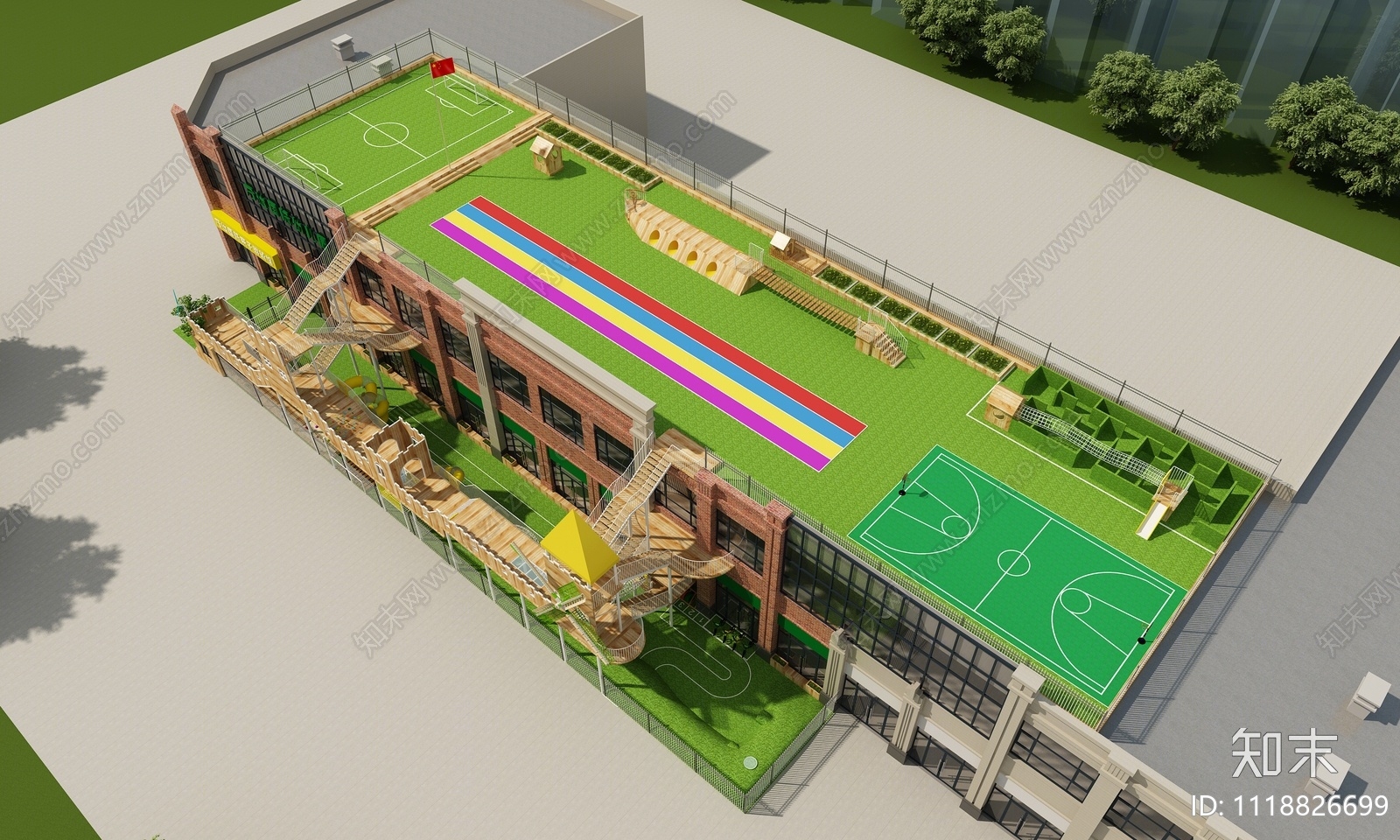 现代幼儿园3D模型下载【ID:1118826699】