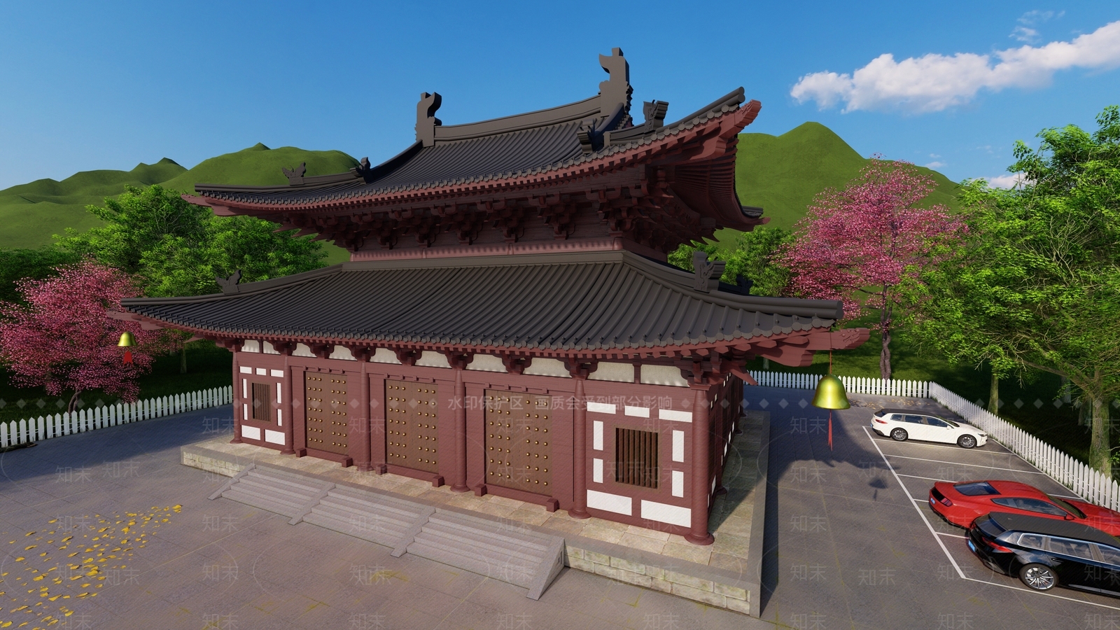 中式古建筑SU模型下载【ID:1118828920】