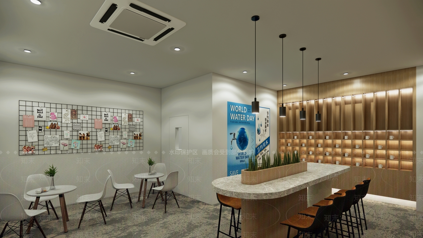 现代茶水间SU模型下载【ID:1118872547】