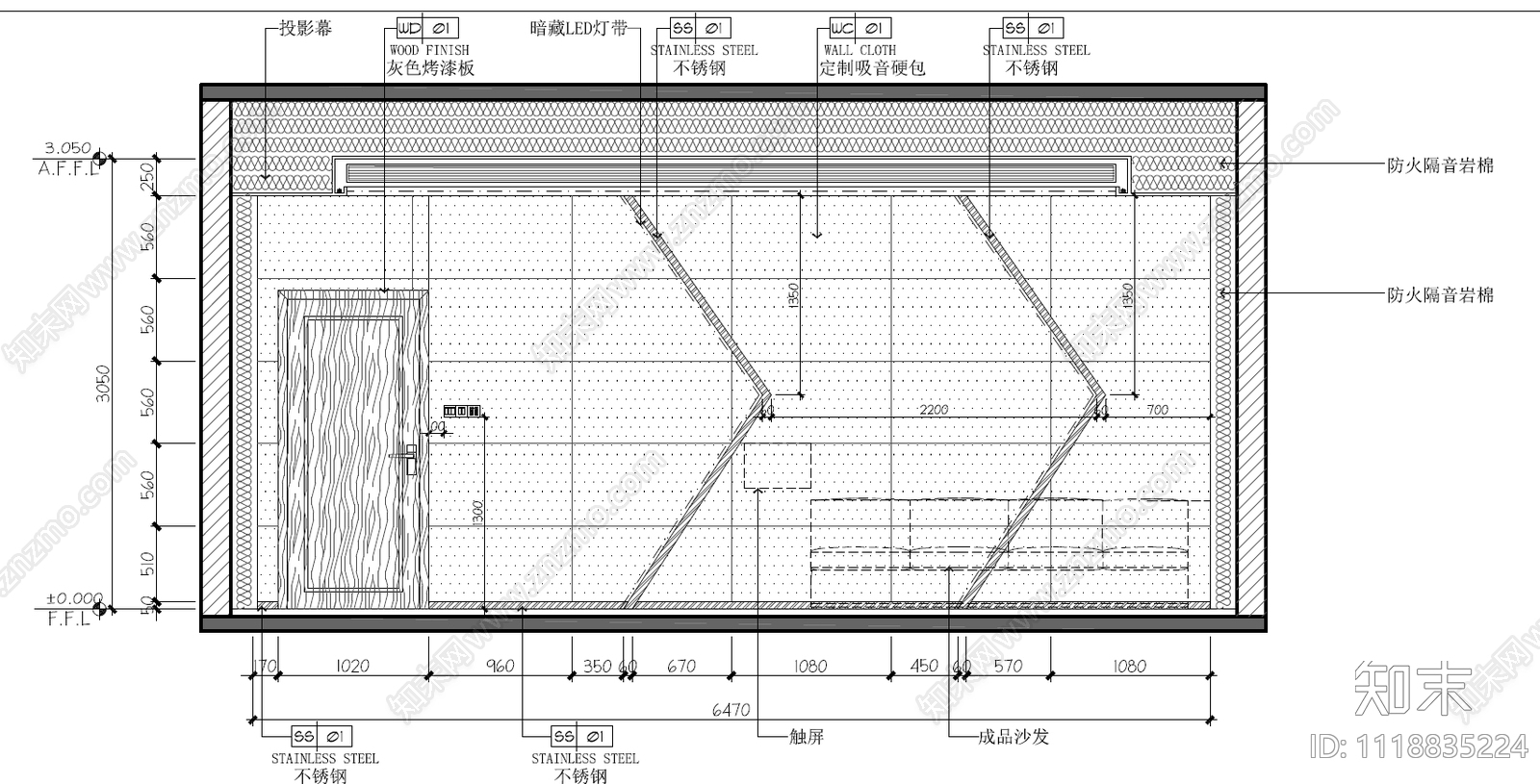 别墅影院室内设计施工图cad施工图下载【ID:1118835224】