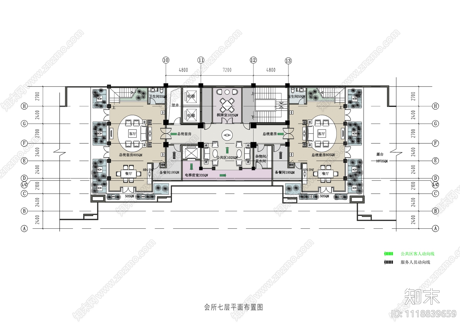 壹号公馆会所设计施工图cad施工图下载【ID:1118839659】