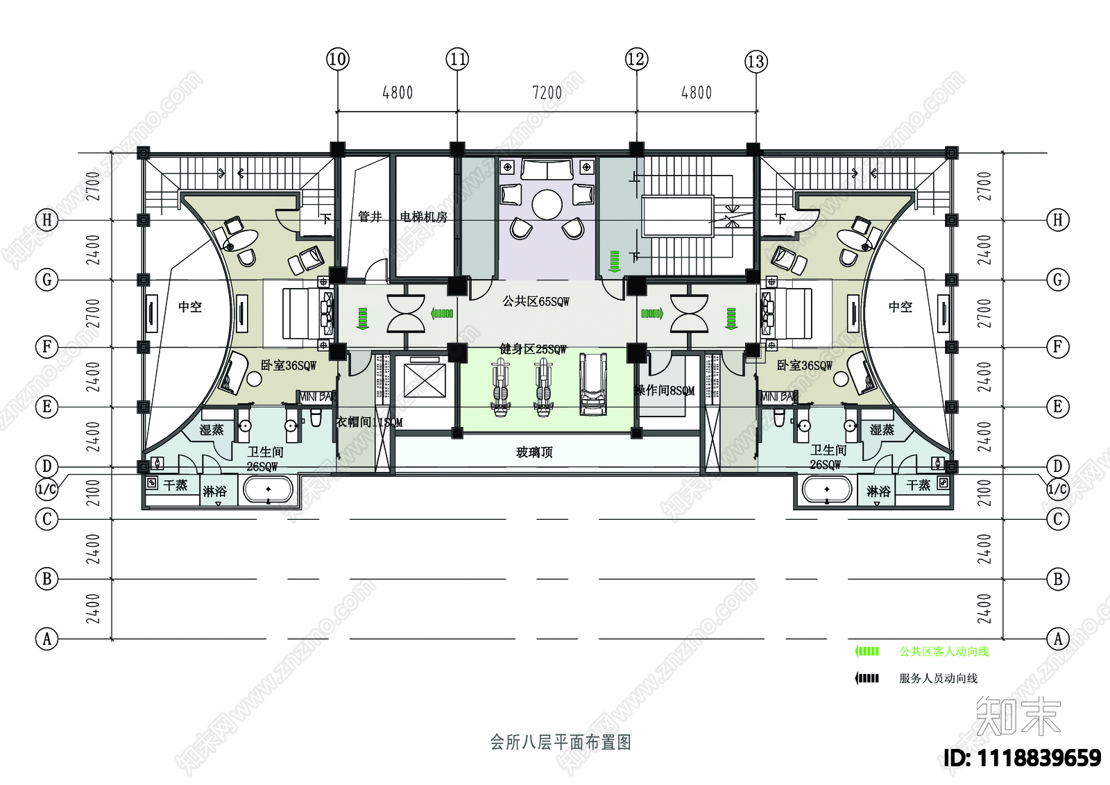 壹号公馆会所设计施工图cad施工图下载【ID:1118839659】