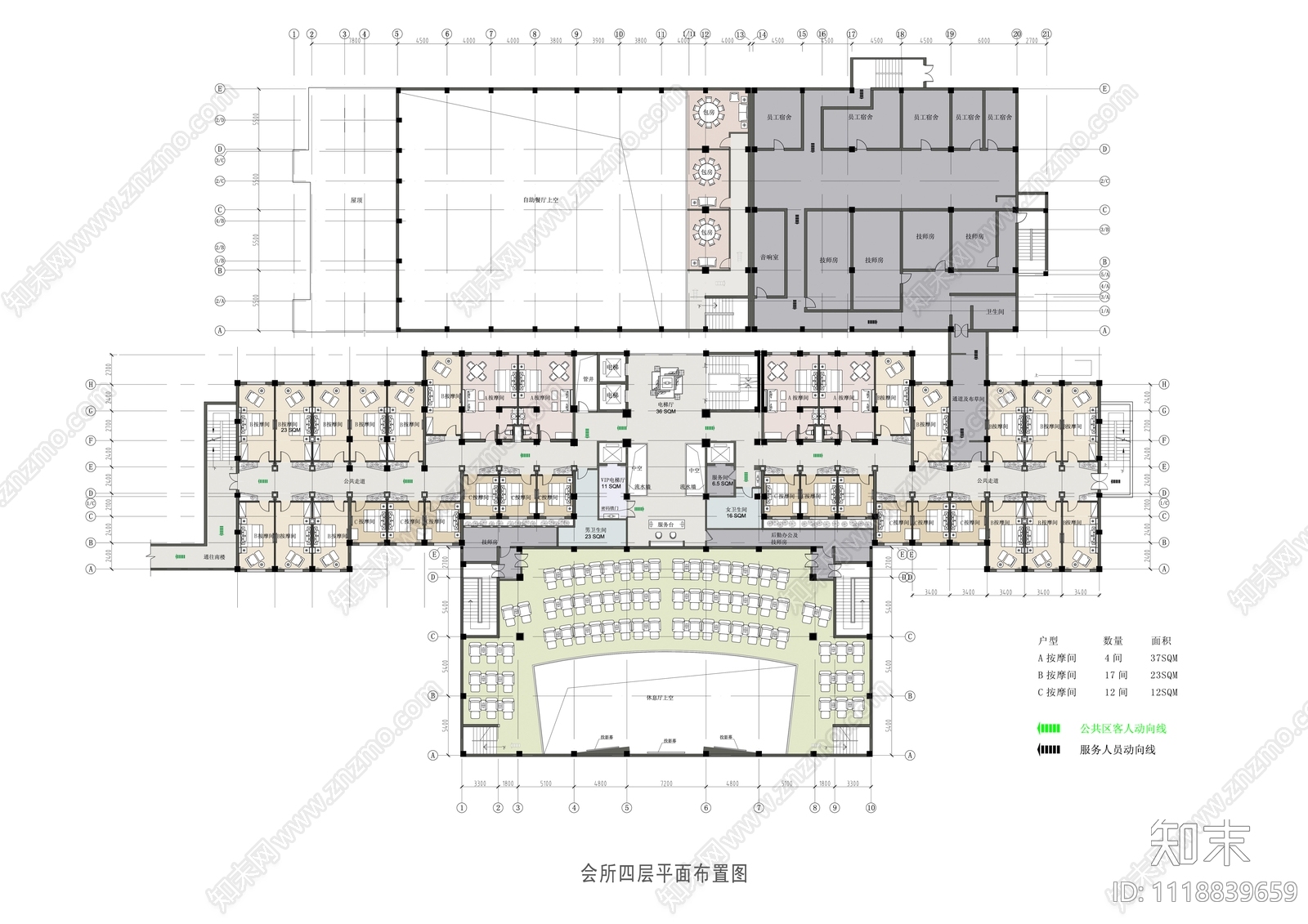 壹号公馆会所设计施工图cad施工图下载【ID:1118839659】