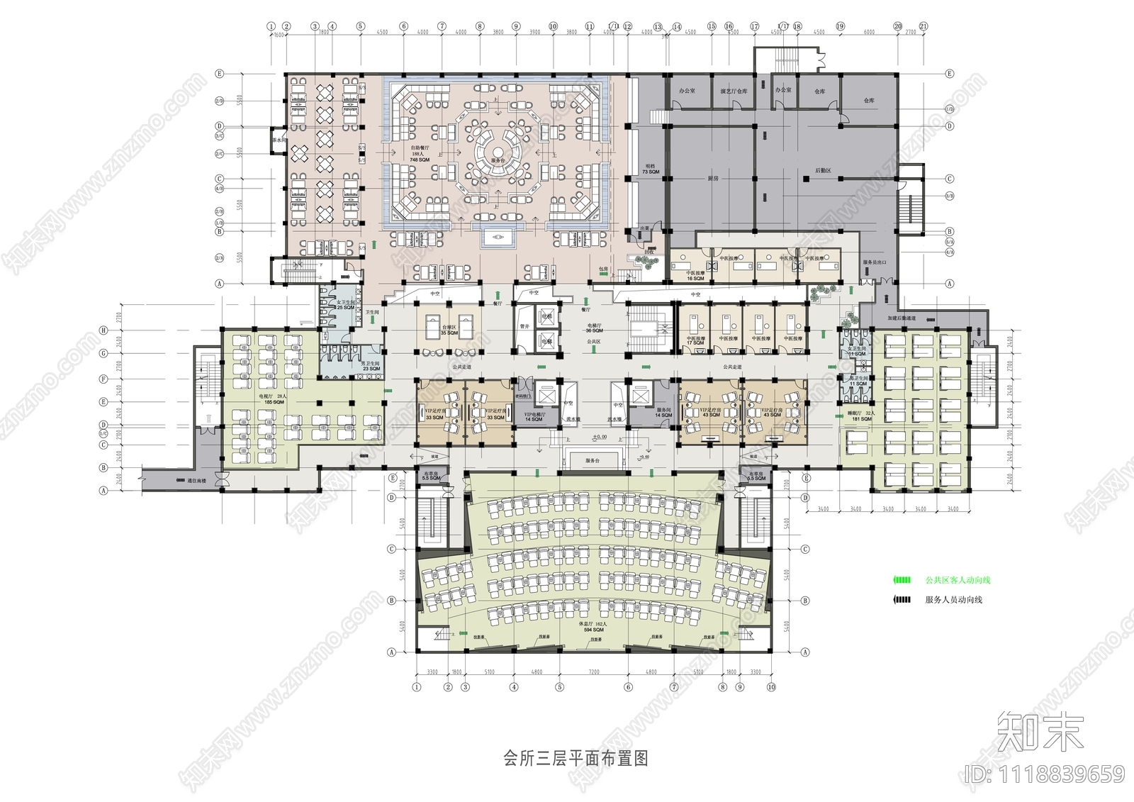 壹号公馆会所设计施工图cad施工图下载【ID:1118839659】