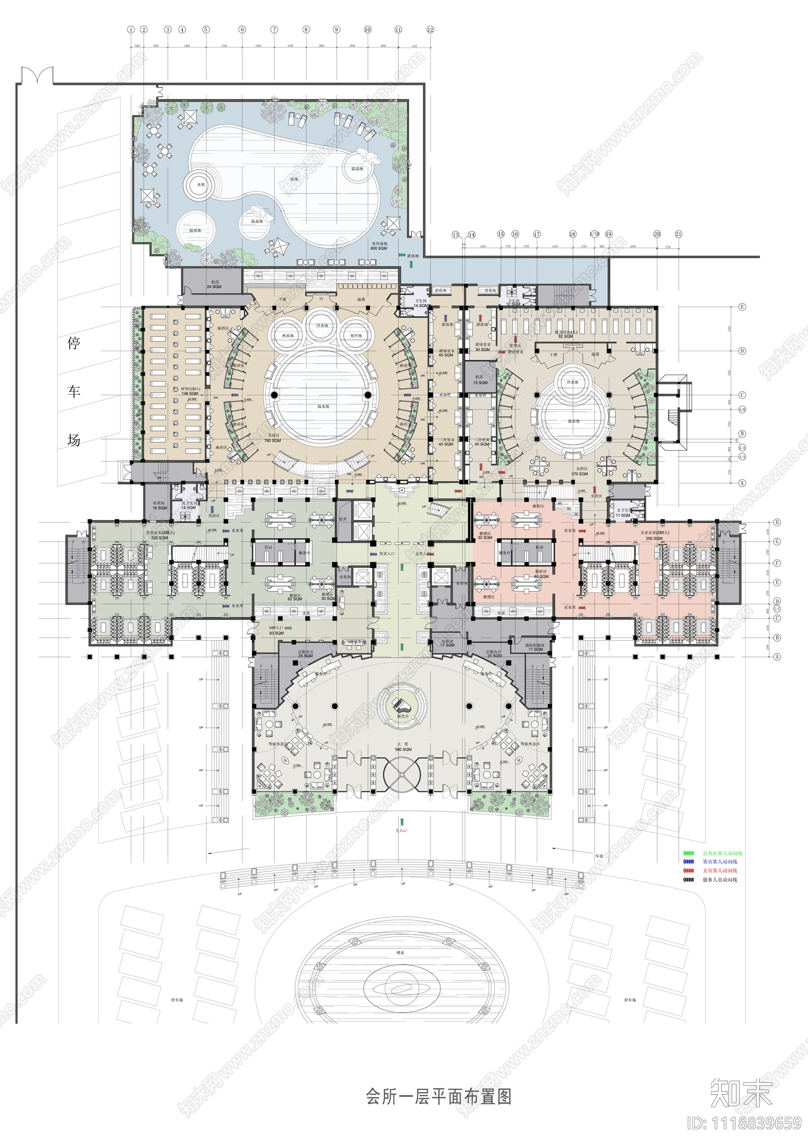 壹号公馆会所设计施工图cad施工图下载【ID:1118839659】