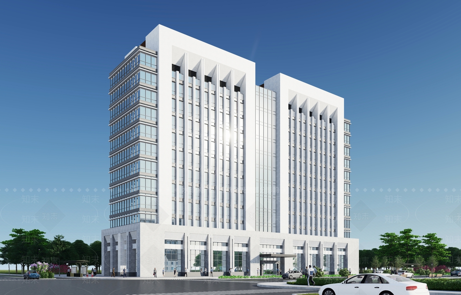 现代高层行政办公中心SU模型下载【ID:1118843714】