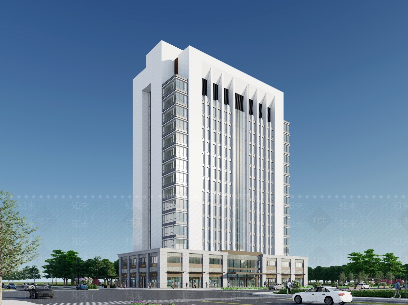 现代高层行政办公中心SU模型下载【ID:1118843846】