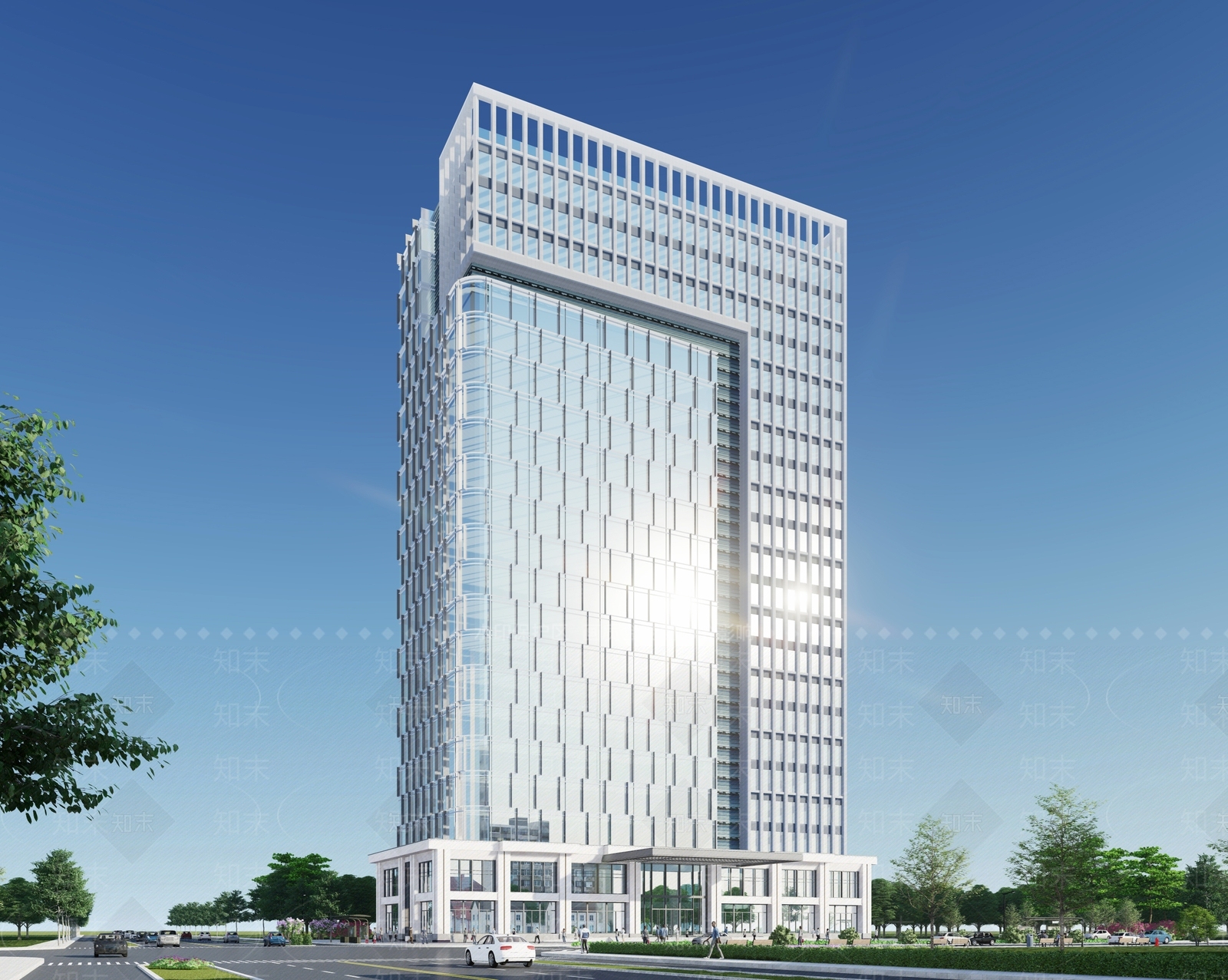 现代高层行政办公中心SU模型下载【ID:1118843977】