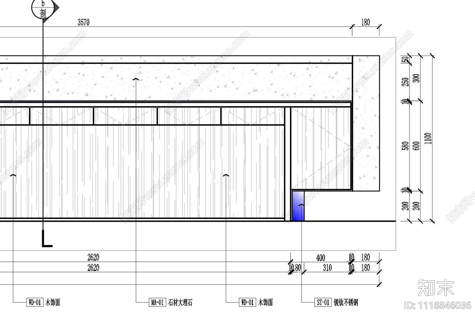 酒店前台节点详图cad施工图下载【ID:1118846036】