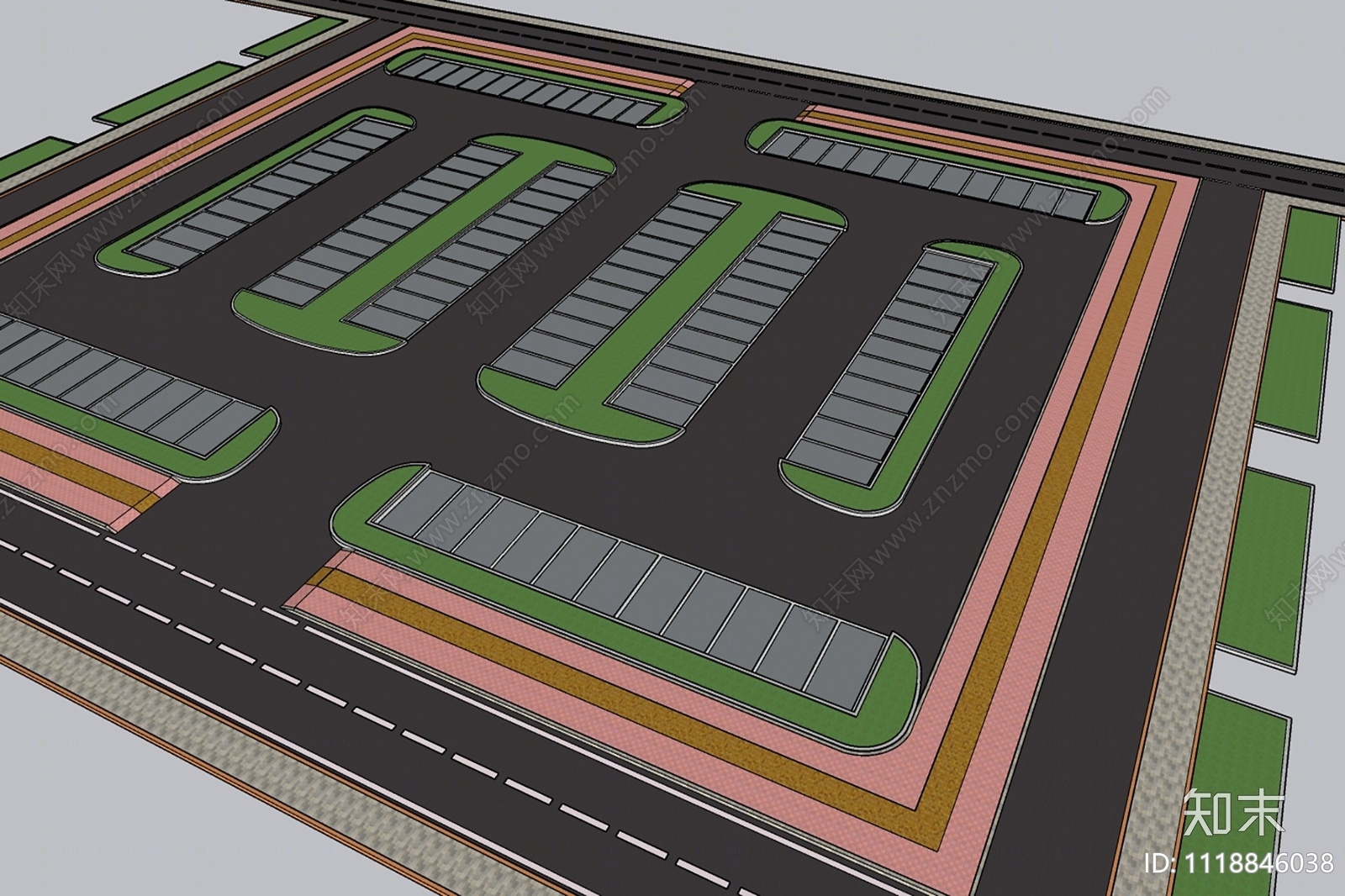 现代生态停车场SU模型下载【ID:1118846038】