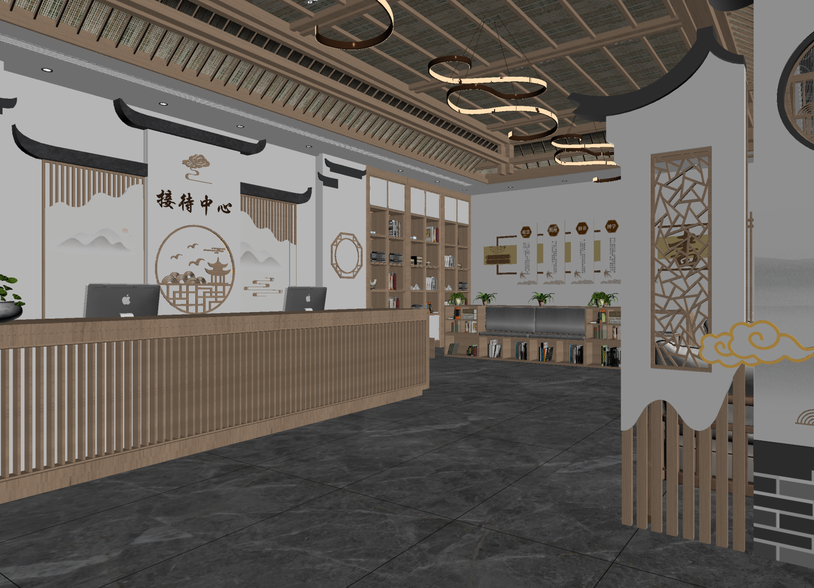 新中式接待室3D模型下载【ID:1214334095】