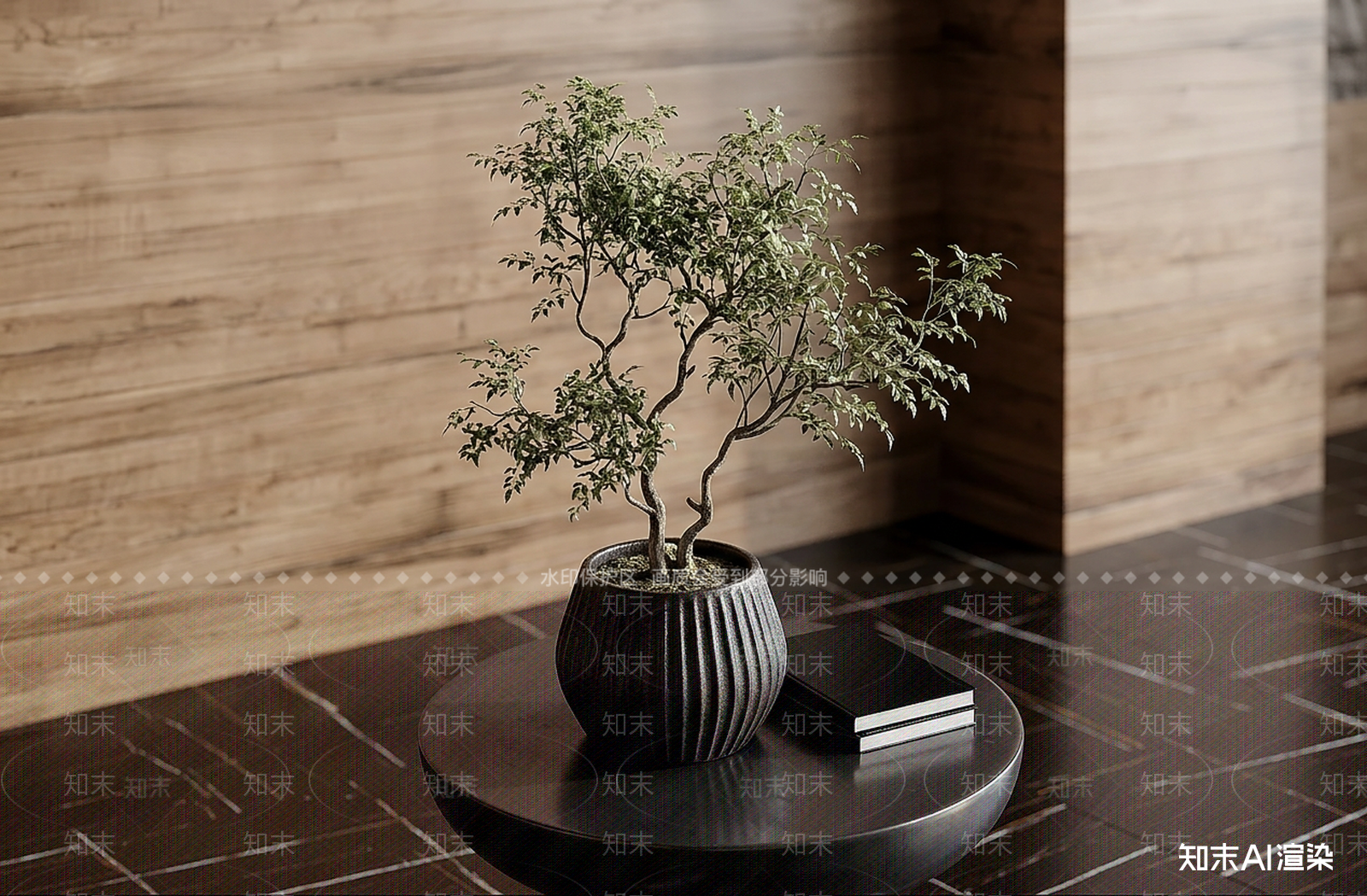 设计感桌面绿植盆栽3D模型下载【ID:1227318246】