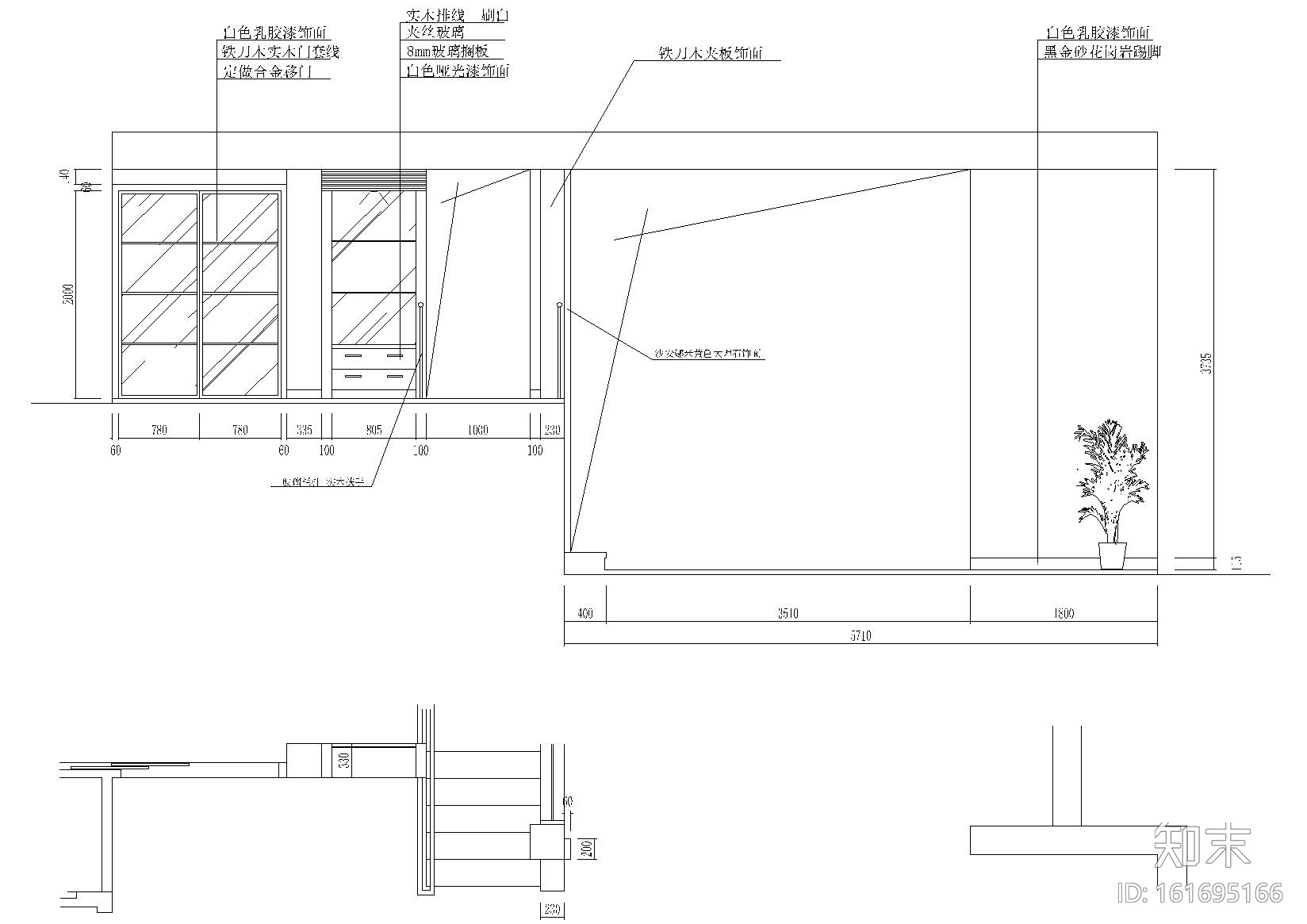 [北京]小汤山三层别墅室内施工图+效果图cad施工图下载【ID:161695166】