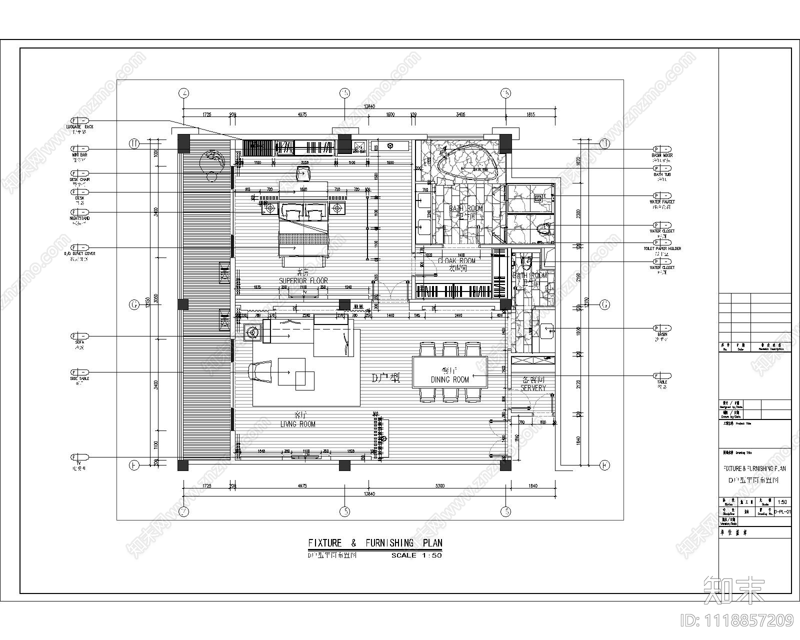 柬埔寨高尔夫酒店客房施工图效果图cad施工图下载【ID:1118857209】
