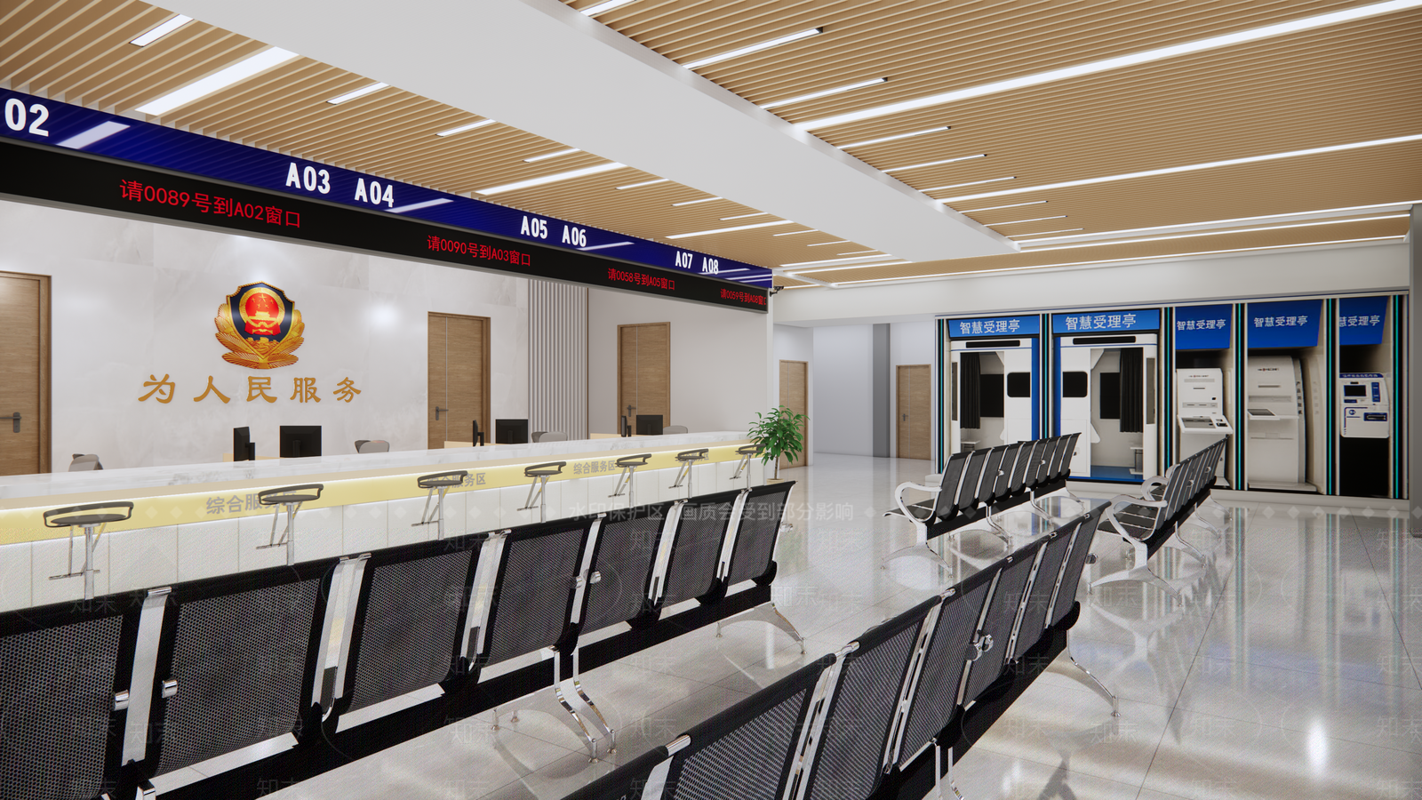 现代办事大厅SU模型下载【ID:1119061831】
