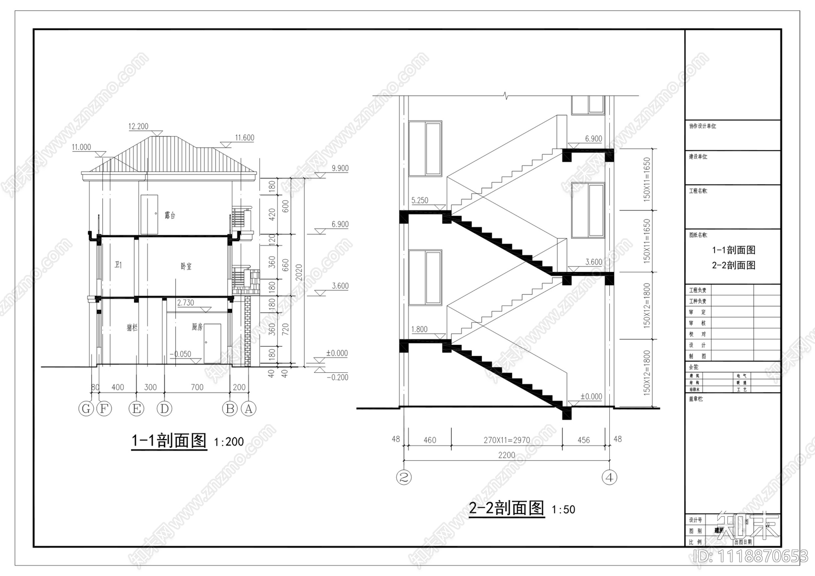 混搭十套别墅建筑设计施工图cad施工图下载【ID:1118870653】