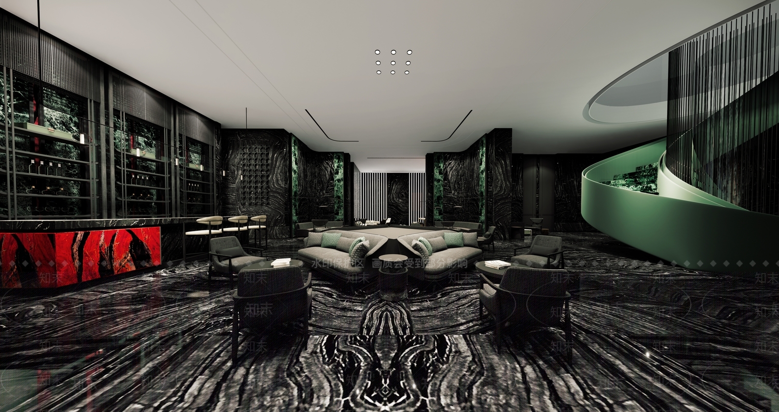 新中式售楼处内部SU模型下载【ID:1118890727】