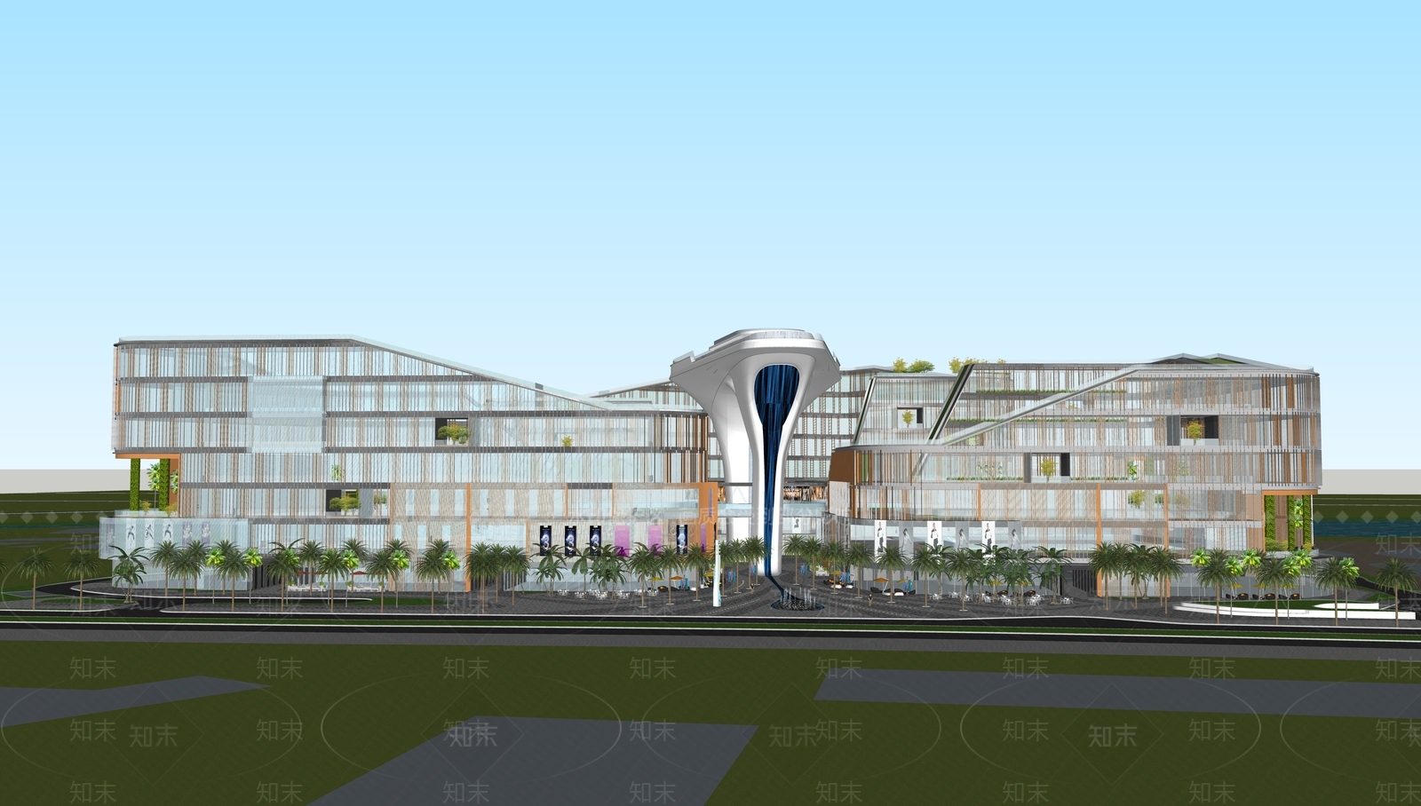 现代商业建筑SU模型下载【ID:1118893641】