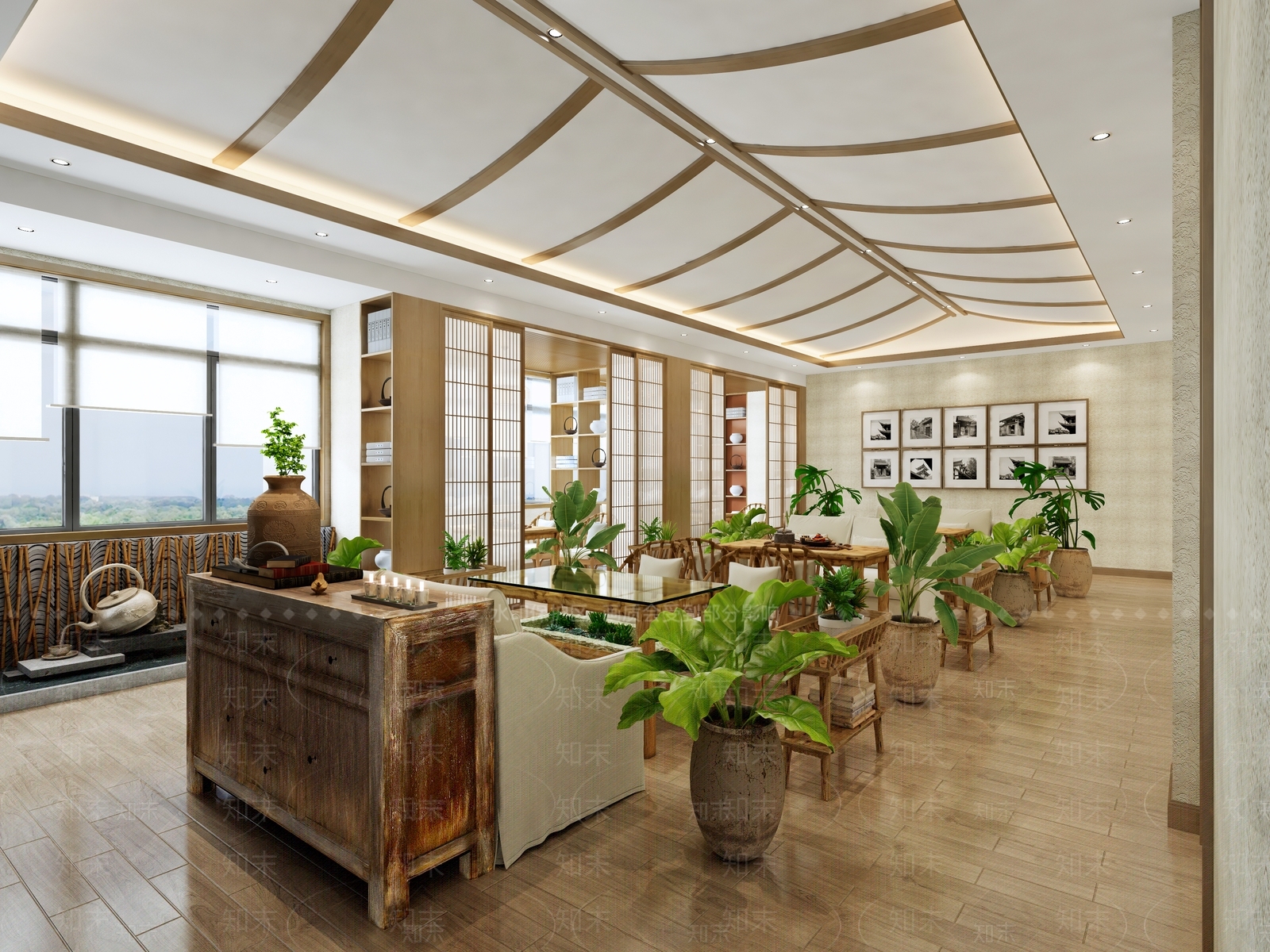 新中式茶餐厅3D模型下载【ID:1118899340】