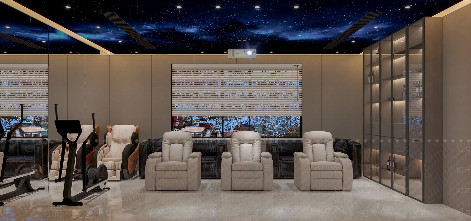 现代星空顶影音室3D模型下载【ID:1118906076】