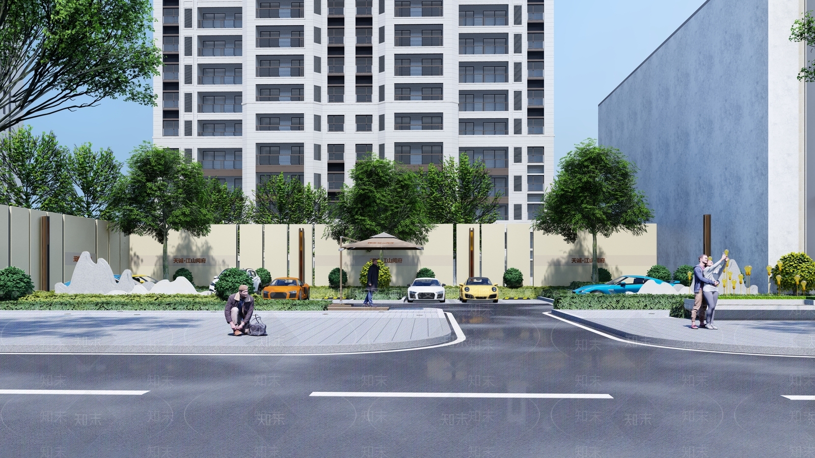 现代售楼处建筑SU模型下载【ID:1118920789】