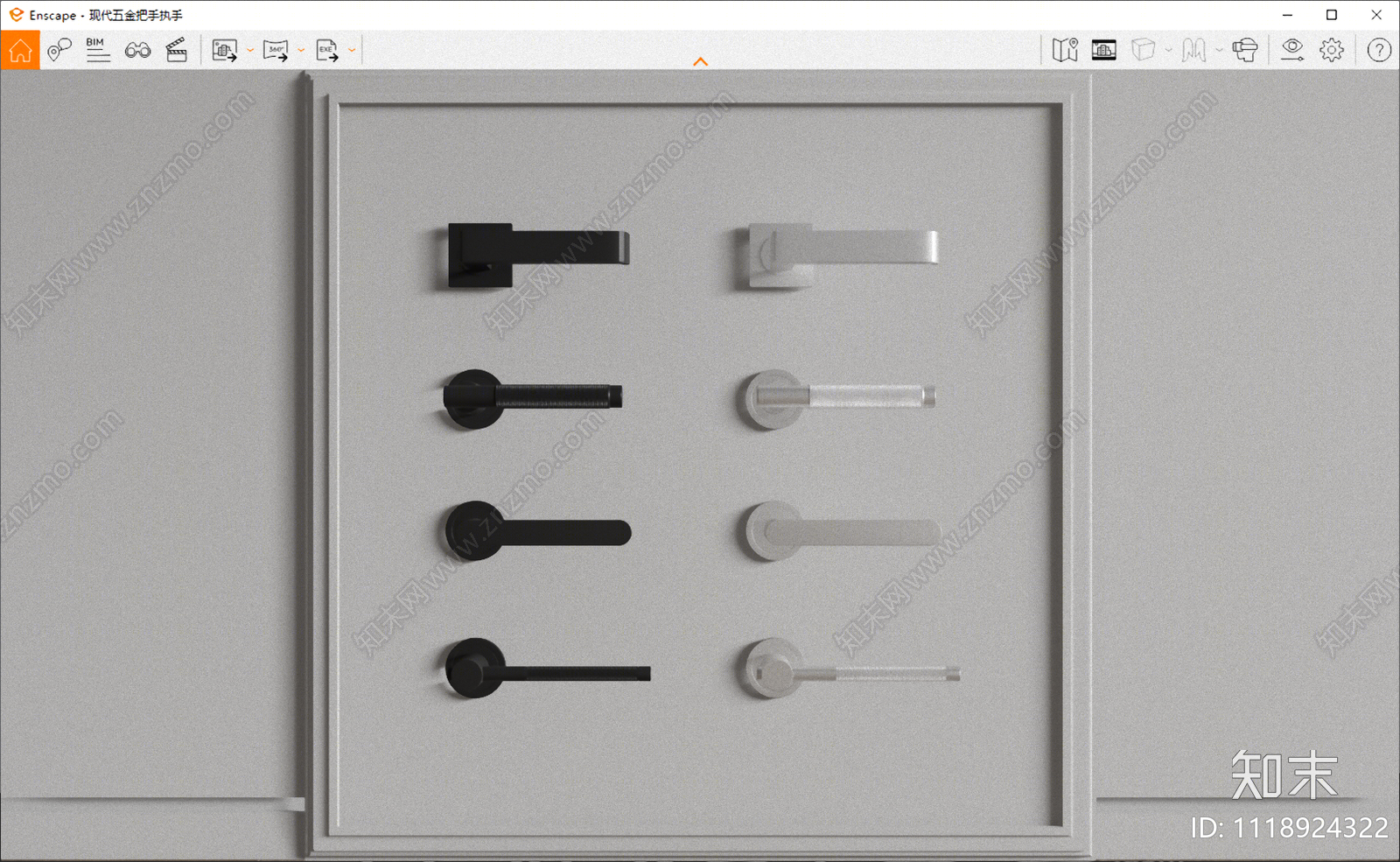 现代门把手SU模型下载【ID:1118924322】