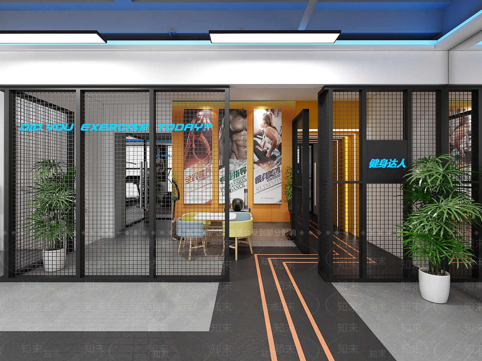 工业风健身房3D模型下载【ID:1118925631】