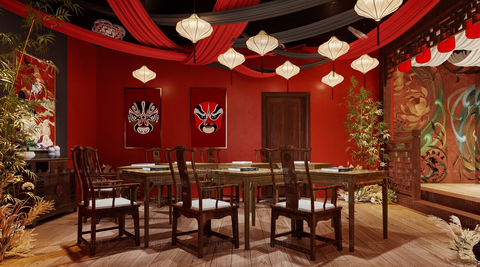 中式剧本杀包间3D模型下载【ID:1118928391】